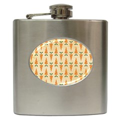 Patter Carrot Pattern Carrot Print Hip Flask (6 Oz) by Pakrebo