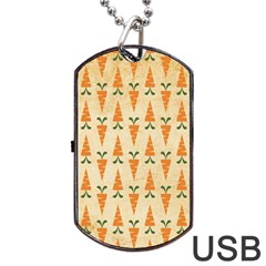 Patter Carrot Pattern Carrot Print Dog Tag Usb Flash (two Sides) by Pakrebo