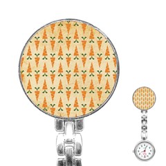 Patter Carrot Pattern Carrot Print Stainless Steel Nurses Watch by Pakrebo