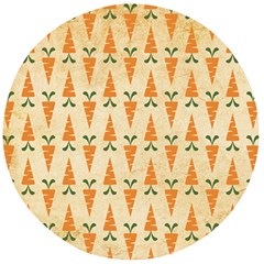 Patter Carrot Pattern Carrot Print Wooden Bottle Opener (round)