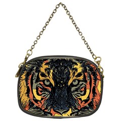 Tiger Predator Abstract Feline Chain Purse (one Side) by Pakrebo