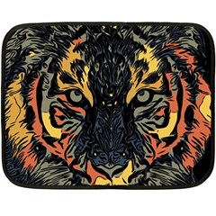 Tiger Predator Abstract Feline Fleece Blanket (mini) by Pakrebo