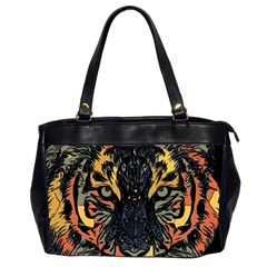 Tiger Predator Abstract Feline Oversize Office Handbag (2 Sides) by Pakrebo