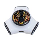 Tiger Predator Abstract Feline 3-Port USB Hub Front