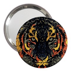 Tiger Predator Abstract Feline 3  Handbag Mirrors by Pakrebo