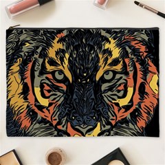 Tiger Predator Abstract Feline Cosmetic Bag (xxxl) by Pakrebo