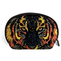 Tiger Predator Abstract Feline Accessory Pouch (large) by Pakrebo