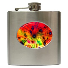 Color Background Structure Lines Hip Flask (6 Oz) by Pakrebo