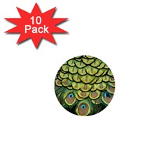 Peacock Feathers Peacock Bird 1  Mini Buttons (10 Pack)  by Pakrebo