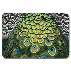 Peacock Feathers Peacock Bird Large Doormat  by Pakrebo