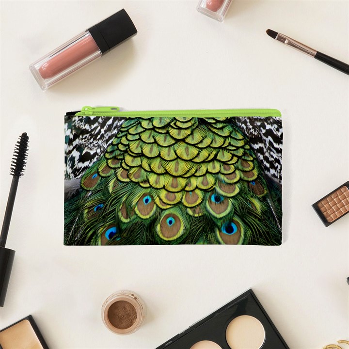 Peacock Feathers Peacock Bird Cosmetic Bag (XS)