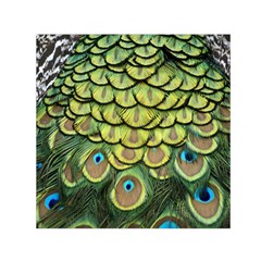 Peacock Feathers Peacock Bird Small Satin Scarf (square) by Pakrebo