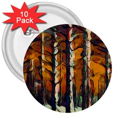 Forest Woods Trees Night Shadows 3  Buttons (10 Pack)  by Pakrebo