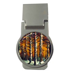 Forest Woods Trees Night Shadows Money Clips (round) 