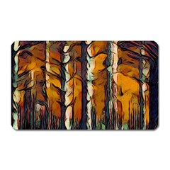 Forest Woods Trees Night Shadows Magnet (rectangular) by Pakrebo