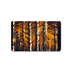 Forest Woods Trees Night Shadows Magnet (name Card) by Pakrebo