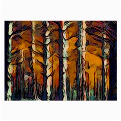 Forest Woods Trees Night Shadows Large Glasses Cloth by Pakrebo