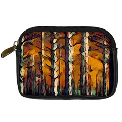 Forest Woods Trees Night Shadows Digital Camera Leather Case by Pakrebo