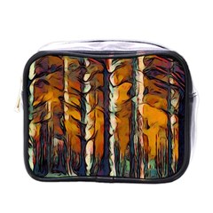 Forest Woods Trees Night Shadows Mini Toiletries Bag (one Side) by Pakrebo