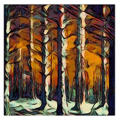 Forest Woods Trees Night Shadows Large Satin Scarf (square)