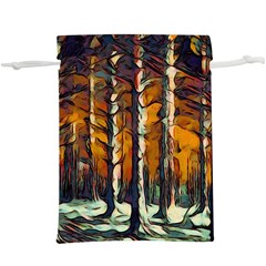 Forest Woods Trees Night Shadows  Lightweight Drawstring Pouch (xl)