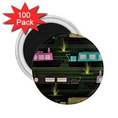 Narrow Boats Scene Pattern 2 25  Magnets (100 Pack)  by Pakrebo