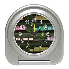 Narrow Boats Scene Pattern Travel Alarm Clock by Pakrebo