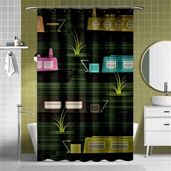 Narrow Boats Scene Pattern Shower Curtain 48  X 72  (small)  by Pakrebo