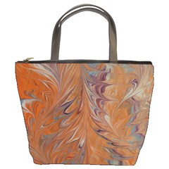 Marbled Paper Mottle Color Movement Bucket Bag by Pakrebo