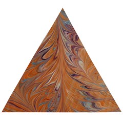 Marbled Paper Mottle Color Movement Wooden Puzzle Triangle