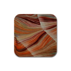 Marbled Paper Mottle Color Movement Rubber Square Coaster (4 pack) 