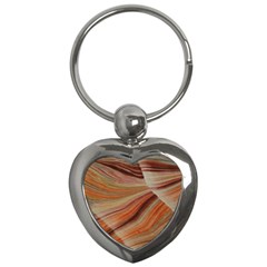 Marbled Paper Mottle Color Movement Key Chain (heart) by Pakrebo