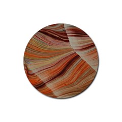 Marbled Paper Mottle Color Movement Rubber Round Coaster (4 Pack)  by Pakrebo