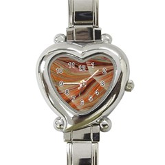 Marbled Paper Mottle Color Movement Heart Italian Charm Watch