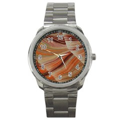 Marbled Paper Mottle Color Movement Sport Metal Watch