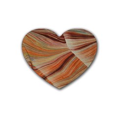 Marbled Paper Mottle Color Movement Rubber Coaster (Heart) 