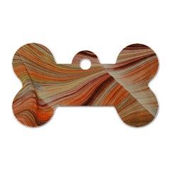 Marbled Paper Mottle Color Movement Dog Tag Bone (One Side)