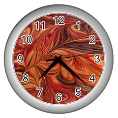 Marbled Paper Mottle Color Movement Wall Clock (silver) by Pakrebo