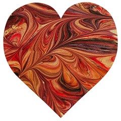 Marbled Paper Mottle Color Movement Wooden Puzzle Heart by Pakrebo