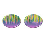 Background Colorful Texture Bright Cufflinks (Oval) Front(Pair)