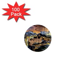 Castle Fantasy Landscape Stormy 1  Mini Magnets (100 Pack)  by Pakrebo