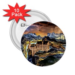 Castle Fantasy Landscape Stormy 2 25  Buttons (10 Pack)  by Pakrebo