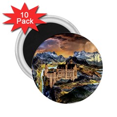 Castle Fantasy Landscape Stormy 2 25  Magnets (10 Pack)  by Pakrebo