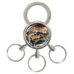 Castle Fantasy Landscape Stormy 3-ring Key Chain by Pakrebo