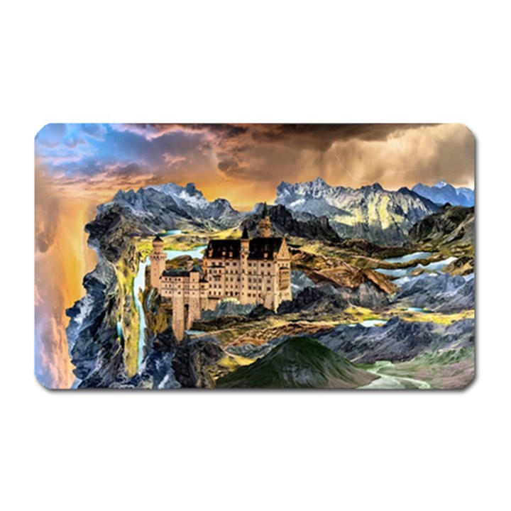 Castle Fantasy Landscape Stormy Magnet (Rectangular)