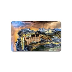 Castle Fantasy Landscape Stormy Magnet (name Card) by Pakrebo