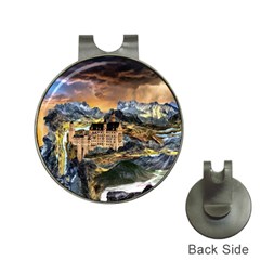 Castle Fantasy Landscape Stormy Hat Clips With Golf Markers by Pakrebo