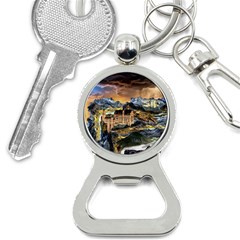 Castle Fantasy Landscape Stormy Bottle Opener Key Chain by Pakrebo