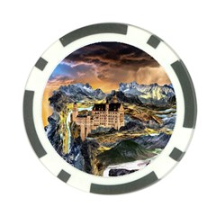 Castle Fantasy Landscape Stormy Poker Chip Card Guard by Pakrebo