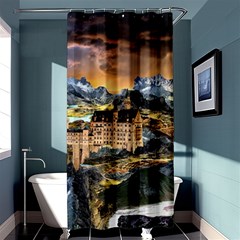 Castle Fantasy Landscape Stormy Shower Curtain 36  X 72  (stall)  by Pakrebo